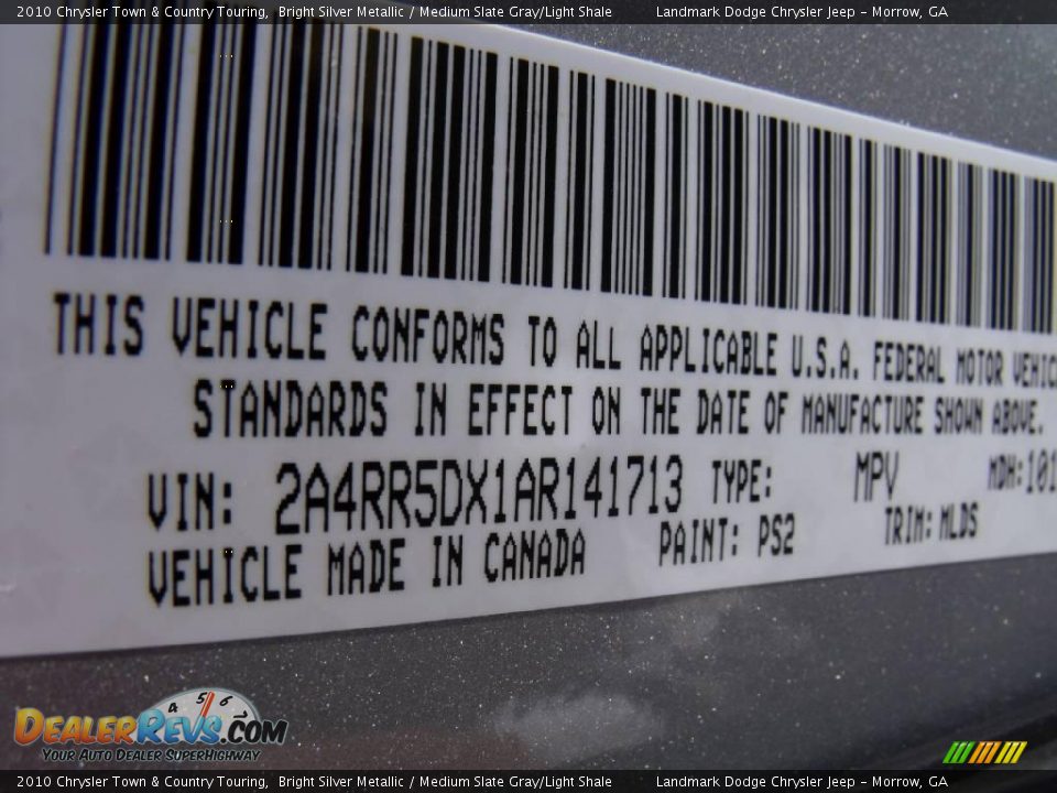 2010 Chrysler Town & Country Touring Bright Silver Metallic / Medium Slate Gray/Light Shale Photo #15