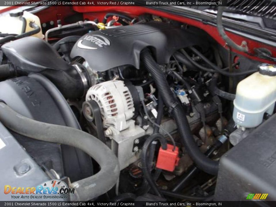 2001 Chevrolet Silverado 1500 LS Extended Cab 4x4 Victory Red / Graphite Photo #29