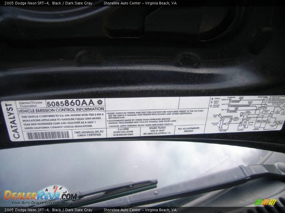2005 Dodge Neon SRT-4 Black / Dark Slate Gray Photo #25