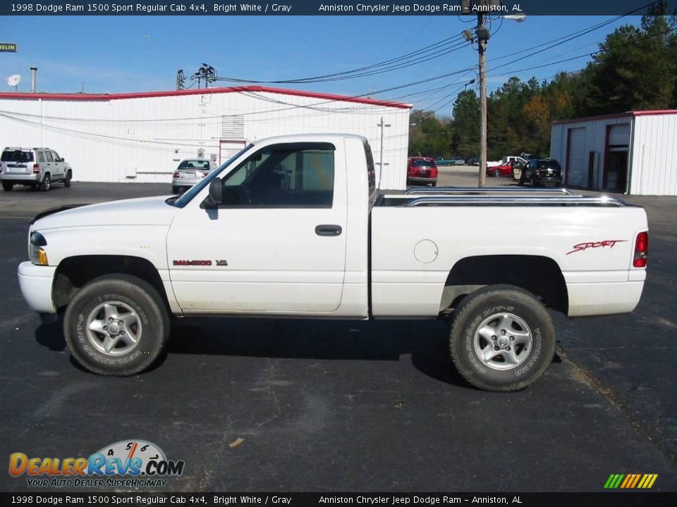 1998 Dodge Ram 1500 Sport Regular Cab 4x4 Bright White / Gray Photo #3