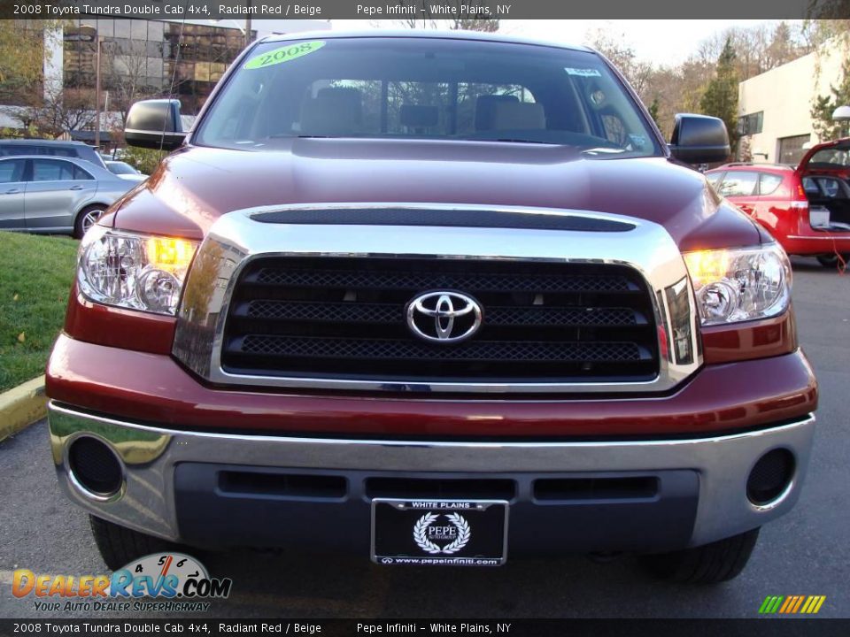 2008 Toyota Tundra Double Cab 4x4 Radiant Red / Beige Photo #2