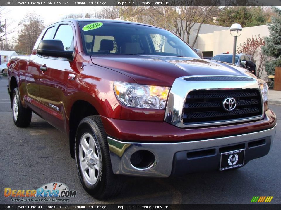 2008 Toyota Tundra Double Cab 4x4 Radiant Red / Beige Photo #3