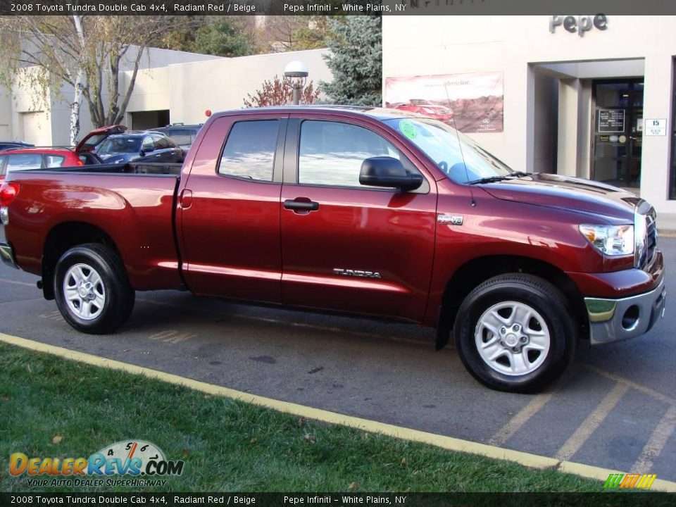 2008 Toyota Tundra Double Cab 4x4 Radiant Red / Beige Photo #4