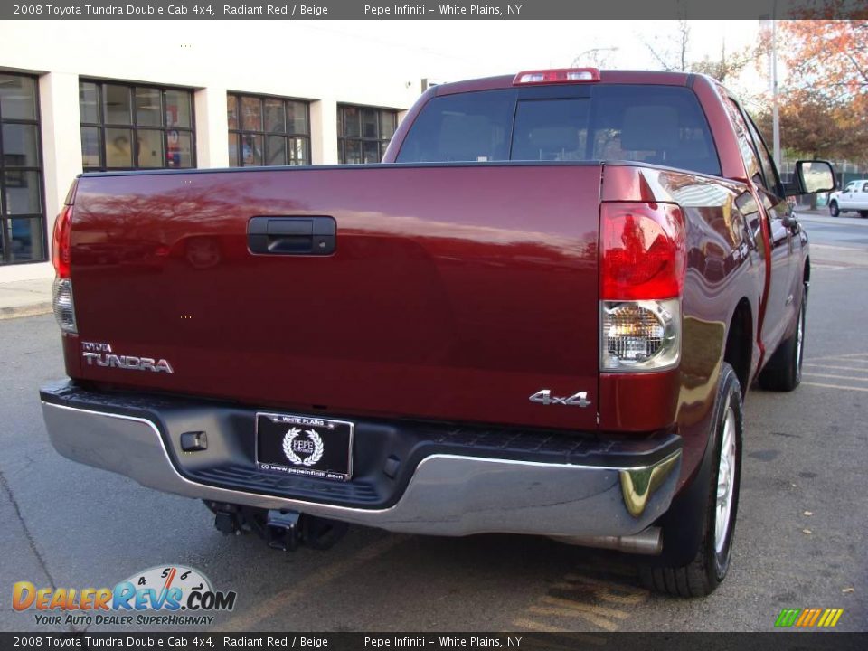 2008 Toyota Tundra Double Cab 4x4 Radiant Red / Beige Photo #5