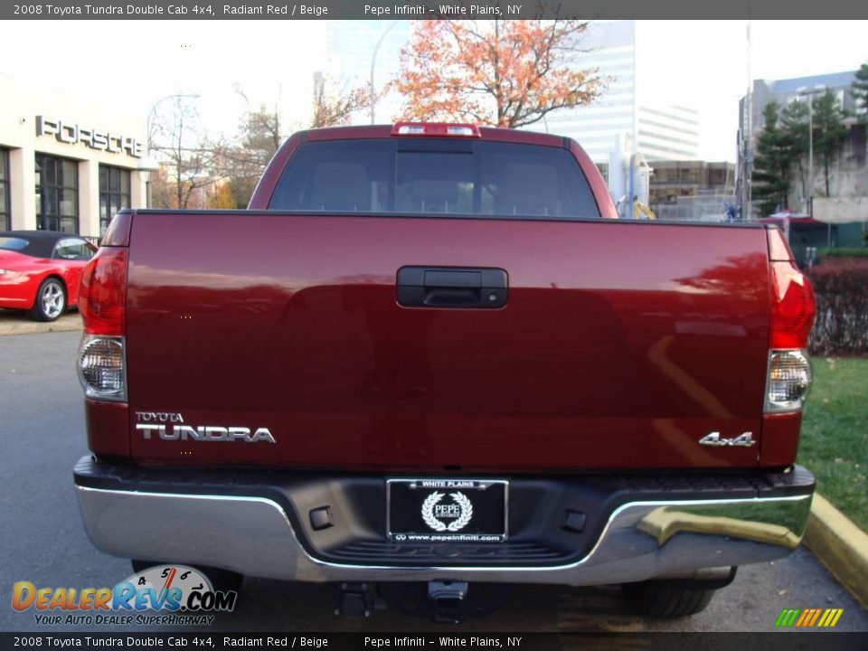 2008 Toyota Tundra Double Cab 4x4 Radiant Red / Beige Photo #6