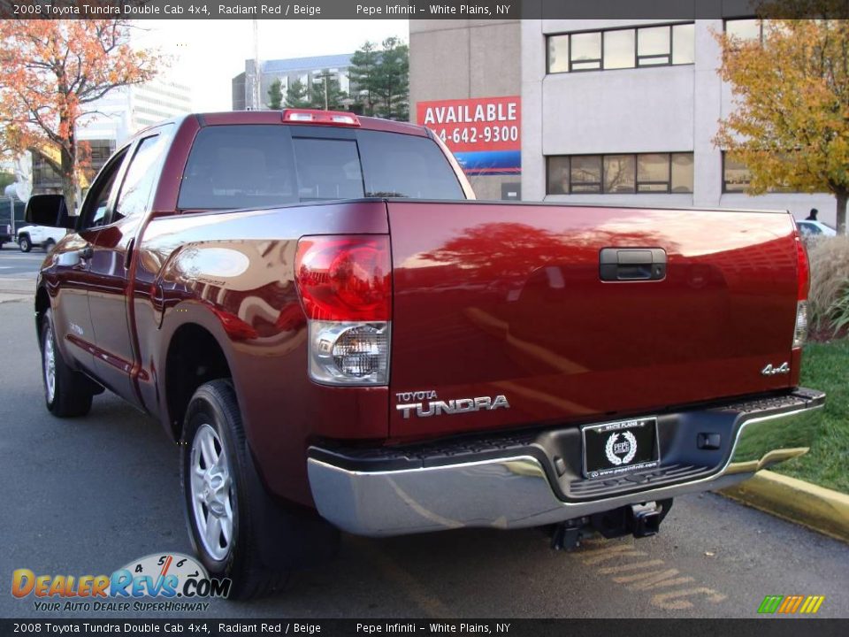 2008 Toyota Tundra Double Cab 4x4 Radiant Red / Beige Photo #7