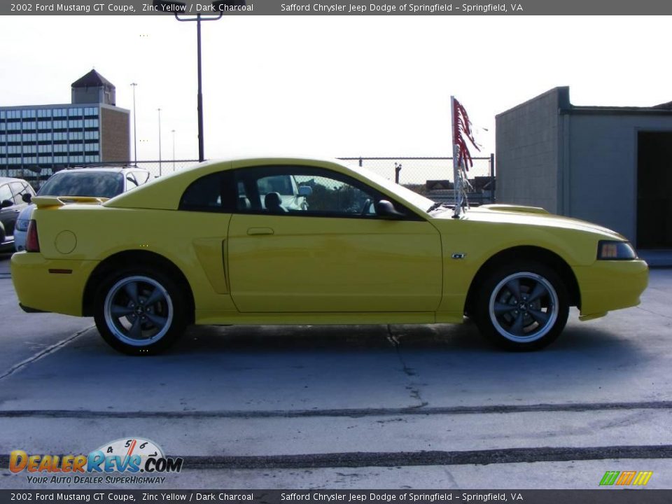 2002 Ford Mustang GT Coupe Zinc Yellow / Dark Charcoal Photo #4