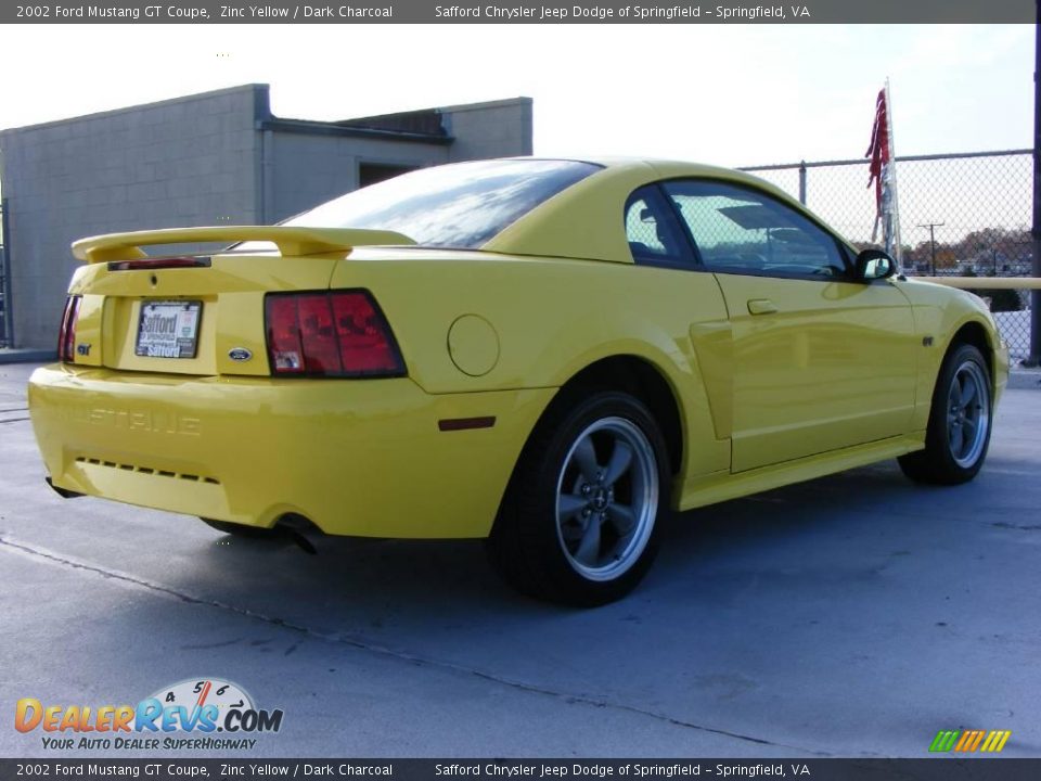 2002 Ford Mustang GT Coupe Zinc Yellow / Dark Charcoal Photo #5