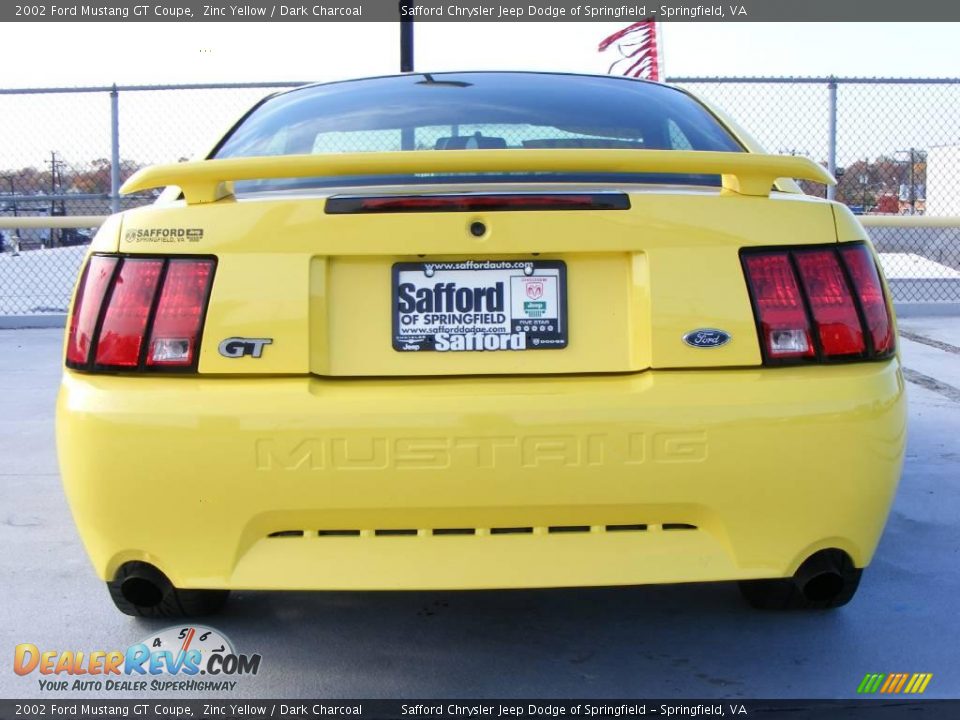 2002 Ford Mustang GT Coupe Zinc Yellow / Dark Charcoal Photo #6