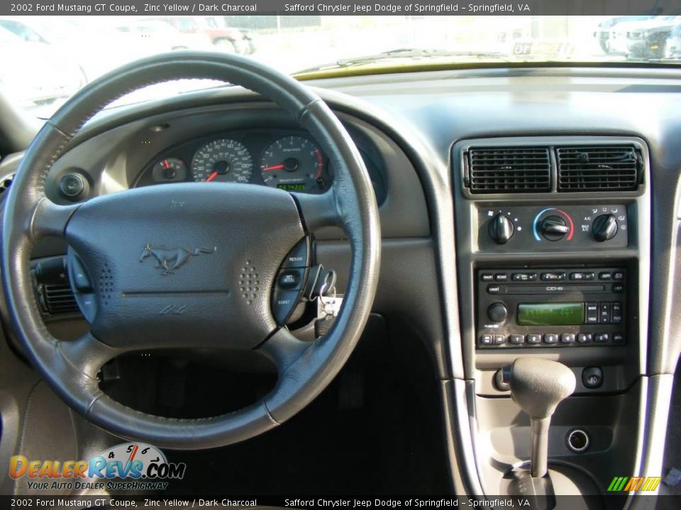 2002 Ford Mustang GT Coupe Zinc Yellow / Dark Charcoal Photo #12