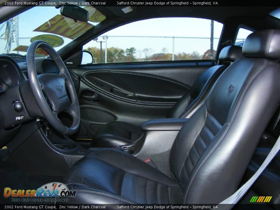 2002 Ford Mustang GT Coupe Zinc Yellow / Dark Charcoal Photo #13
