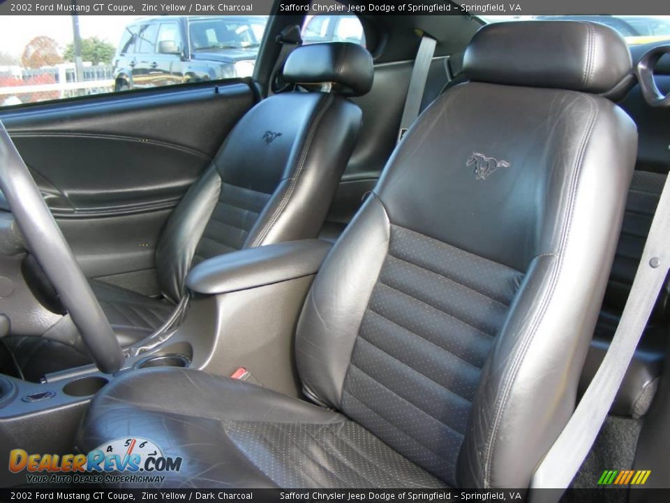 2002 Ford Mustang GT Coupe Zinc Yellow / Dark Charcoal Photo #14