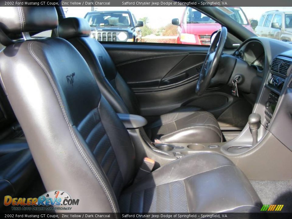 2002 Ford Mustang GT Coupe Zinc Yellow / Dark Charcoal Photo #18