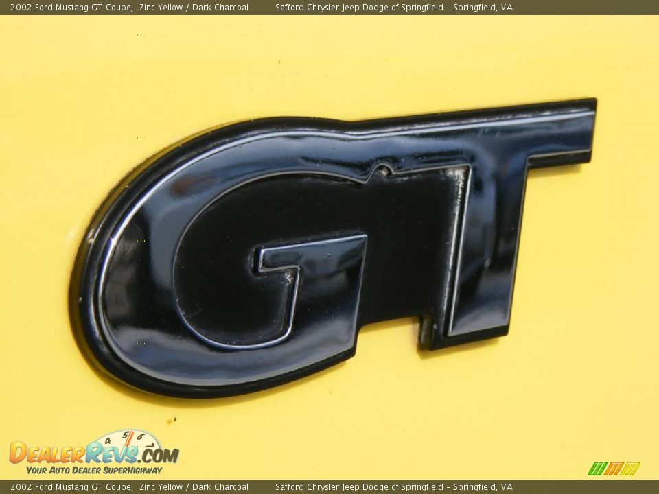 2002 Ford Mustang GT Coupe Zinc Yellow / Dark Charcoal Photo #26
