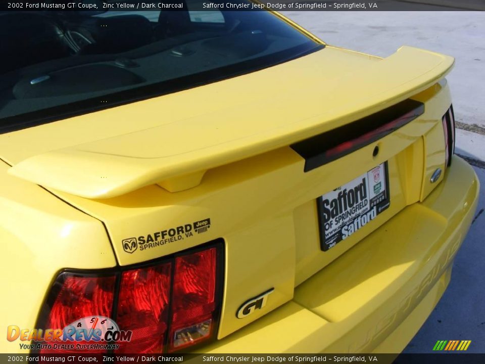 2002 Ford Mustang GT Coupe Zinc Yellow / Dark Charcoal Photo #28
