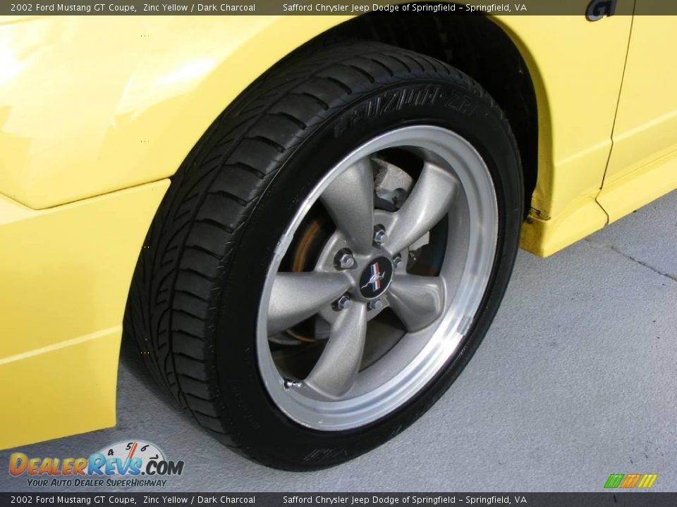 2002 Ford Mustang GT Coupe Zinc Yellow / Dark Charcoal Photo #29