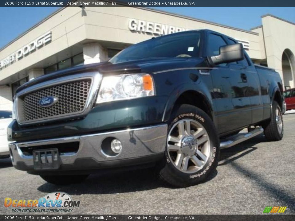 2006 Ford F150 Lariat SuperCab Aspen Green Metallic / Tan Photo #1