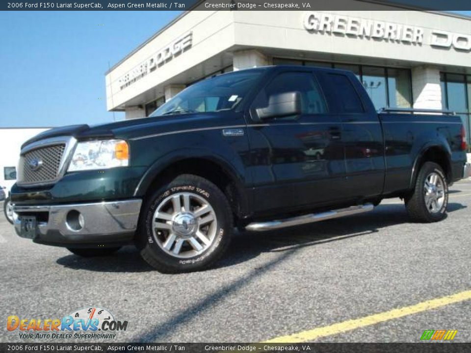 2006 Ford F150 Lariat SuperCab Aspen Green Metallic / Tan Photo #2