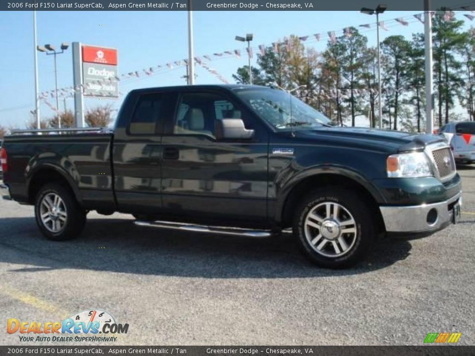 2006 Ford F150 Lariat SuperCab Aspen Green Metallic / Tan Photo #6