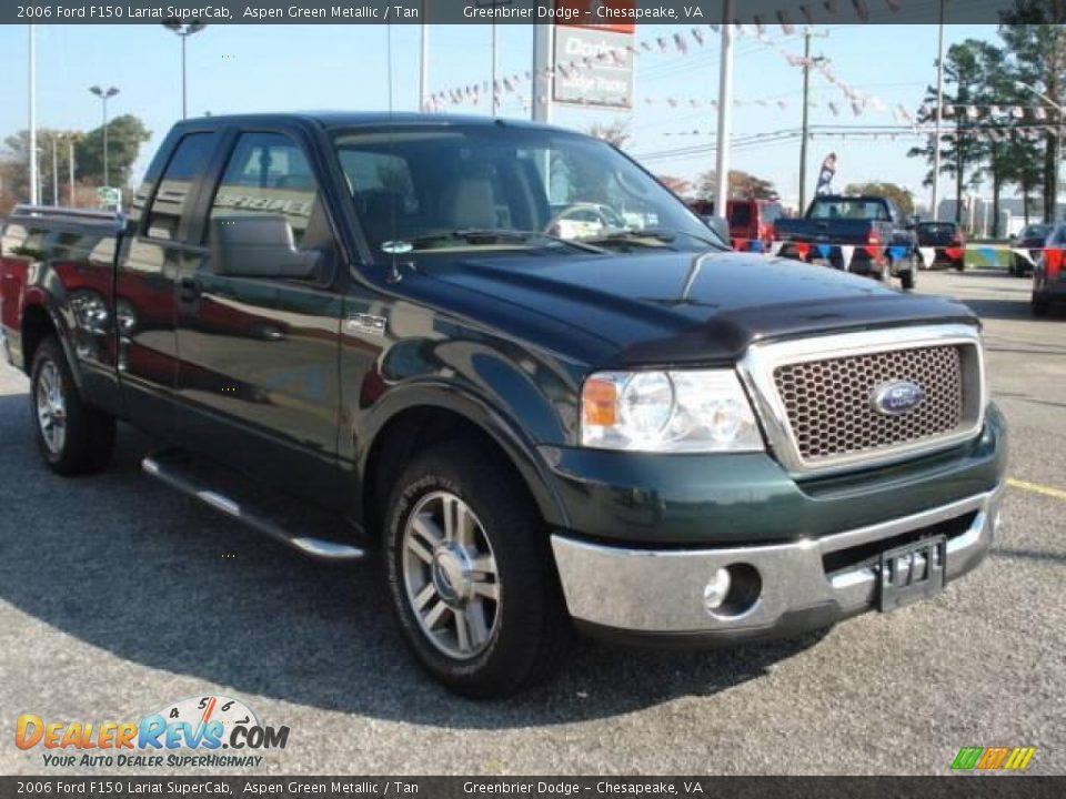 2006 Ford F150 Lariat SuperCab Aspen Green Metallic / Tan Photo #7