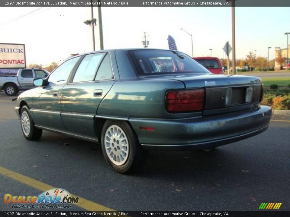 1997 Oldsmobile Achieva SL Sedan Medium Sea Green Metallic / Blue Photo #4