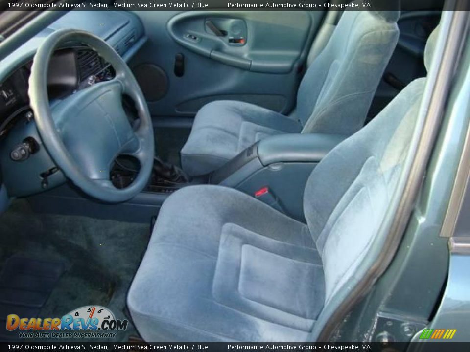 1997 Oldsmobile Achieva SL Sedan Medium Sea Green Metallic / Blue Photo #9