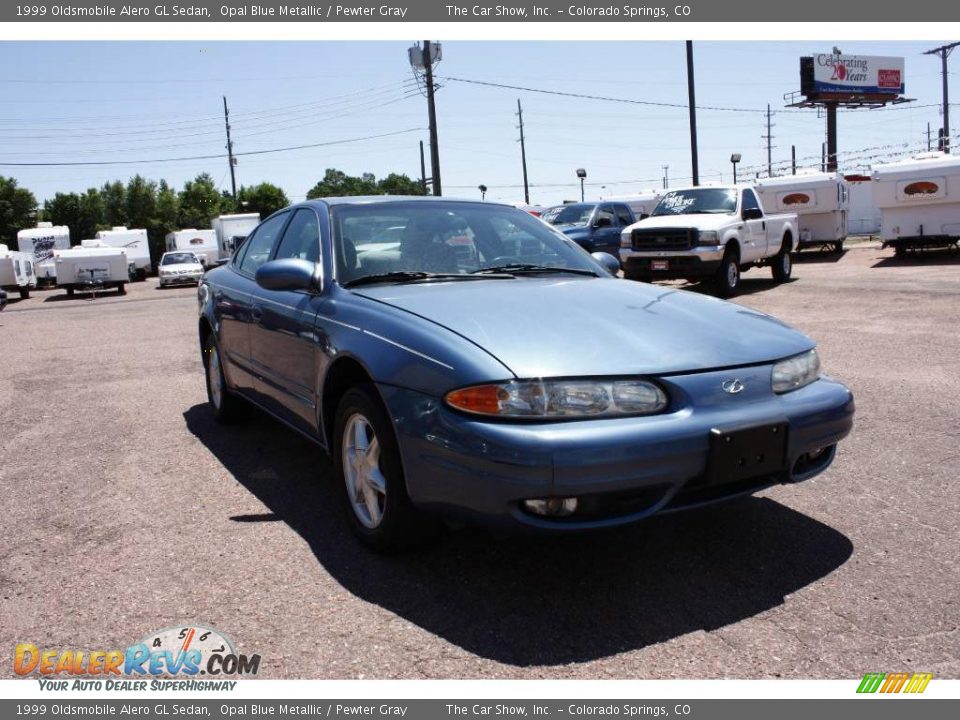 1999 Oldsmobile Alero GL Sedan Opal Blue Metallic / Pewter Gray Photo #3
