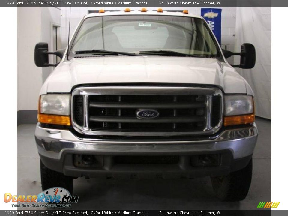 1999 Ford F350 Super Duty XLT Crew Cab 4x4 Oxford White / Medium Graphite Photo #1