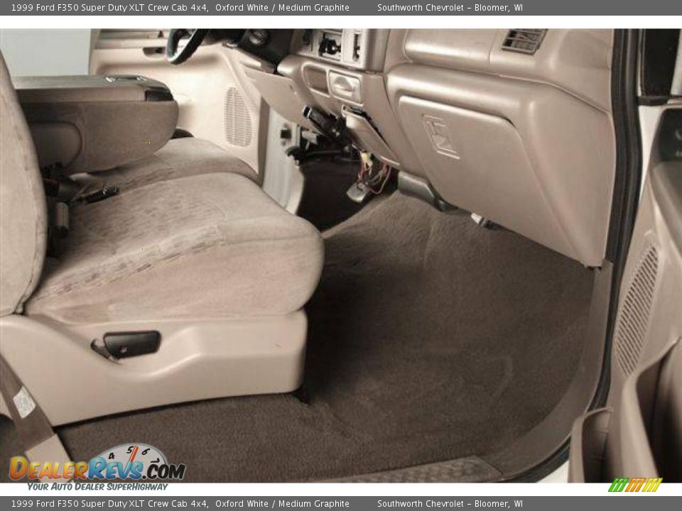 1999 Ford F350 Super Duty XLT Crew Cab 4x4 Oxford White / Medium Graphite Photo #3