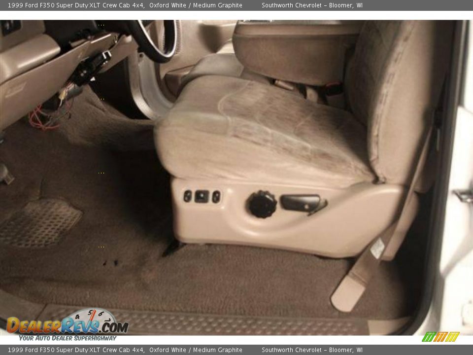 1999 Ford F350 Super Duty XLT Crew Cab 4x4 Oxford White / Medium Graphite Photo #5