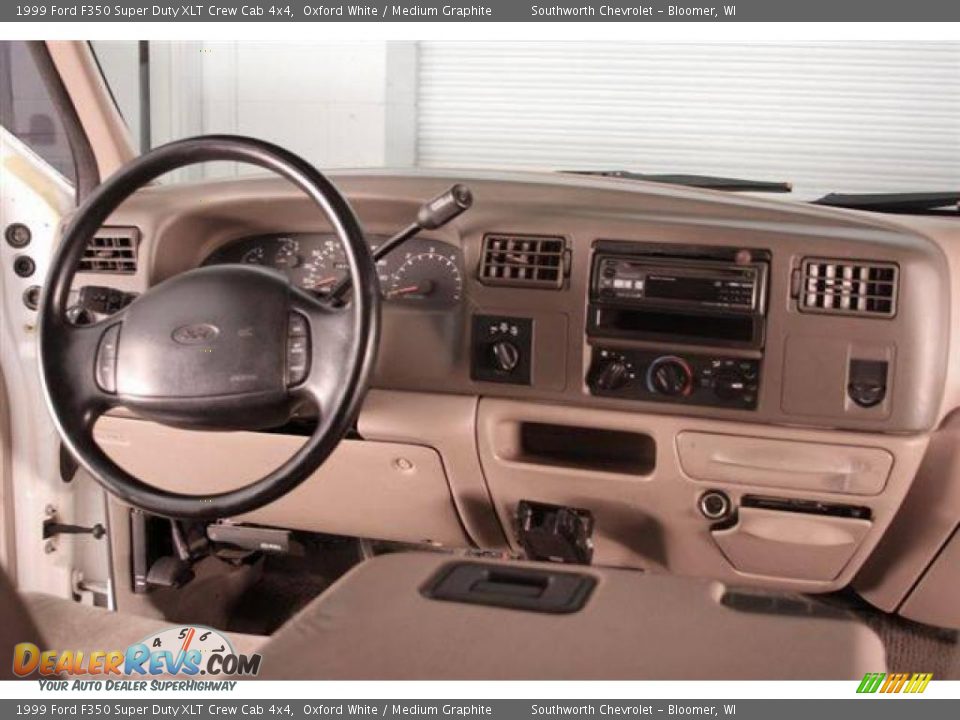 1999 Ford F350 Super Duty XLT Crew Cab 4x4 Oxford White / Medium Graphite Photo #6