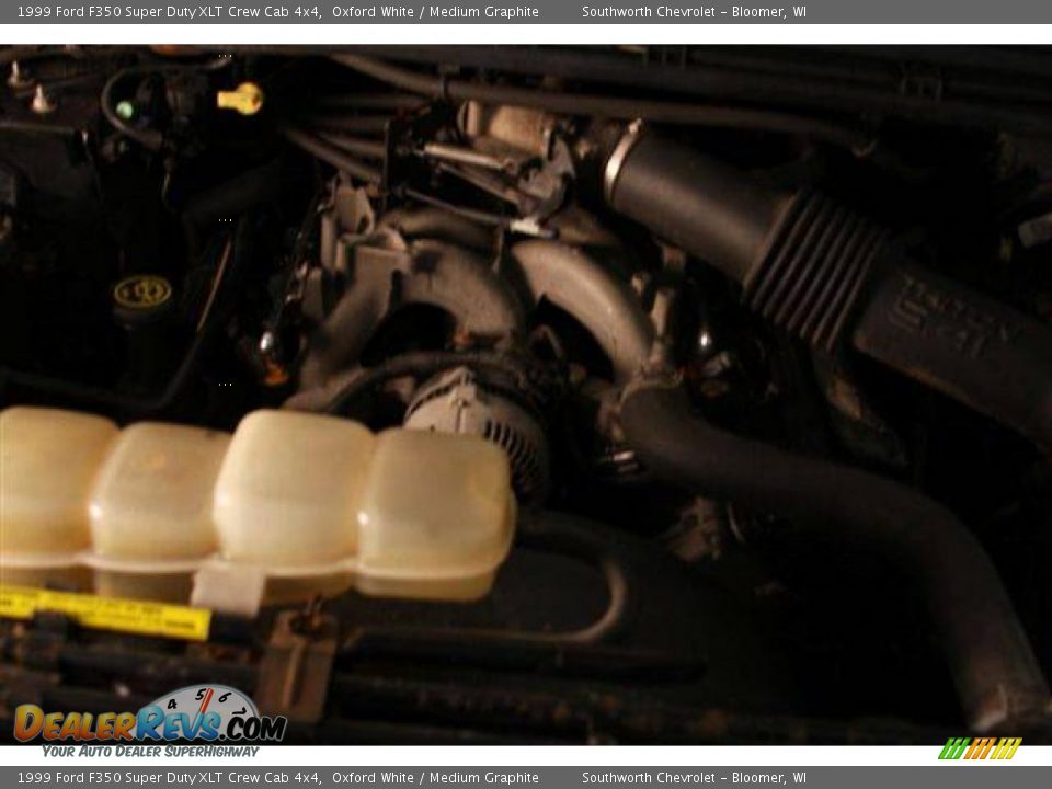 1999 Ford F350 Super Duty XLT Crew Cab 4x4 Oxford White / Medium Graphite Photo #9