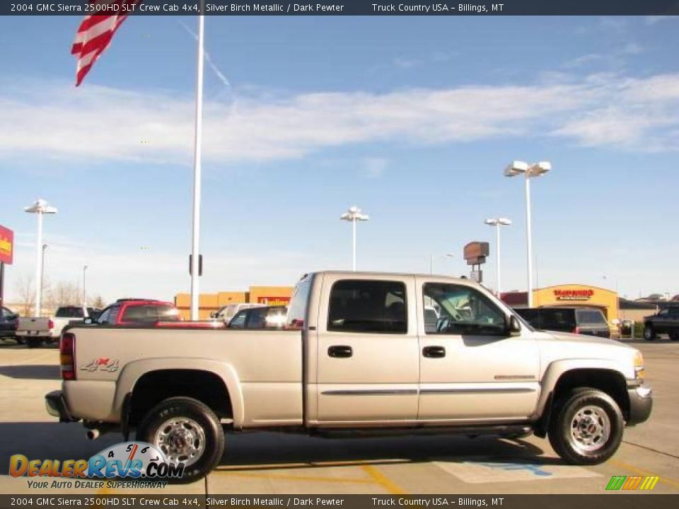 2004 GMC Sierra 2500HD SLT Crew Cab 4x4 Silver Birch Metallic / Dark Pewter Photo #4