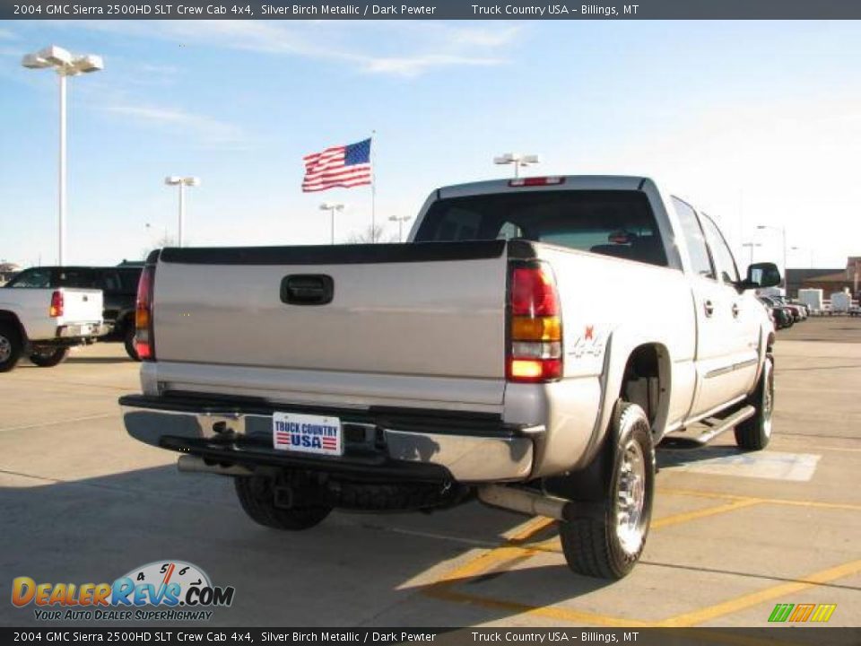 2004 GMC Sierra 2500HD SLT Crew Cab 4x4 Silver Birch Metallic / Dark Pewter Photo #5