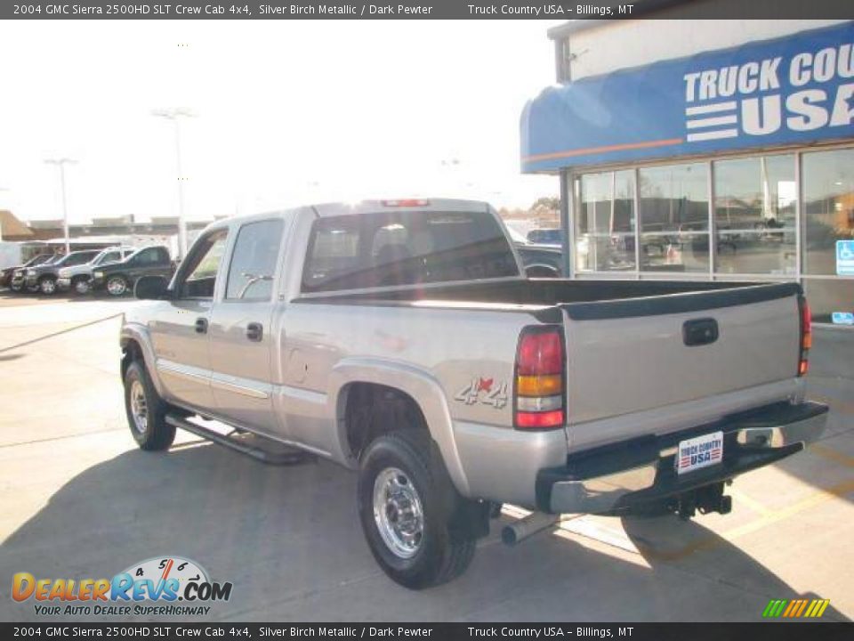 2004 GMC Sierra 2500HD SLT Crew Cab 4x4 Silver Birch Metallic / Dark Pewter Photo #6