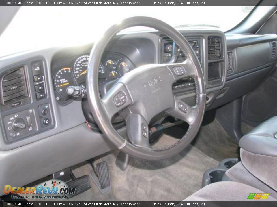 2004 GMC Sierra 2500HD SLT Crew Cab 4x4 Silver Birch Metallic / Dark Pewter Photo #10