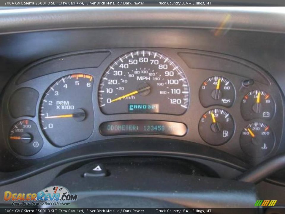 2004 GMC Sierra 2500HD SLT Crew Cab 4x4 Silver Birch Metallic / Dark Pewter Photo #12