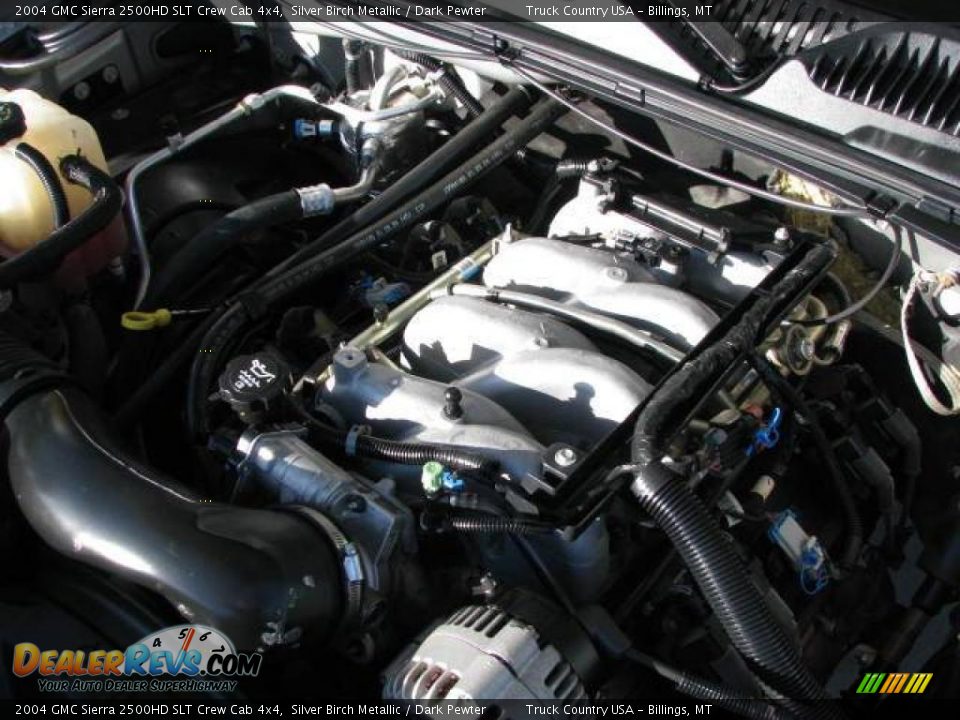 2004 GMC Sierra 2500HD SLT Crew Cab 4x4 Silver Birch Metallic / Dark Pewter Photo #13