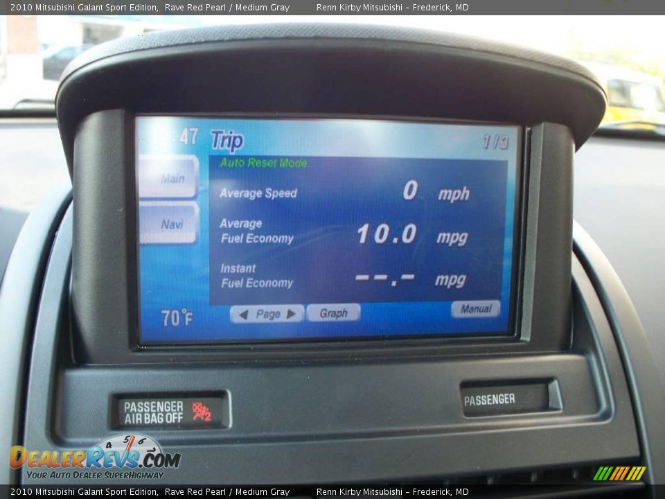 2010 Mitsubishi Galant Sport Edition Rave Red Pearl / Medium Gray Photo #21