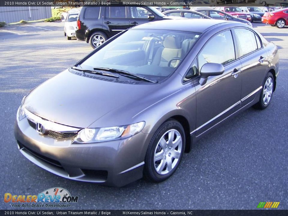 2010 Honda Civic LX Sedan Urban Titanium Metallic / Beige Photo #1