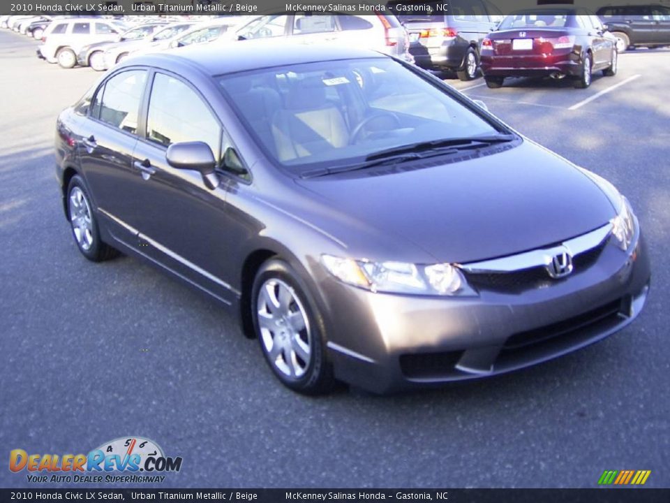2010 Honda Civic LX Sedan Urban Titanium Metallic / Beige Photo #5