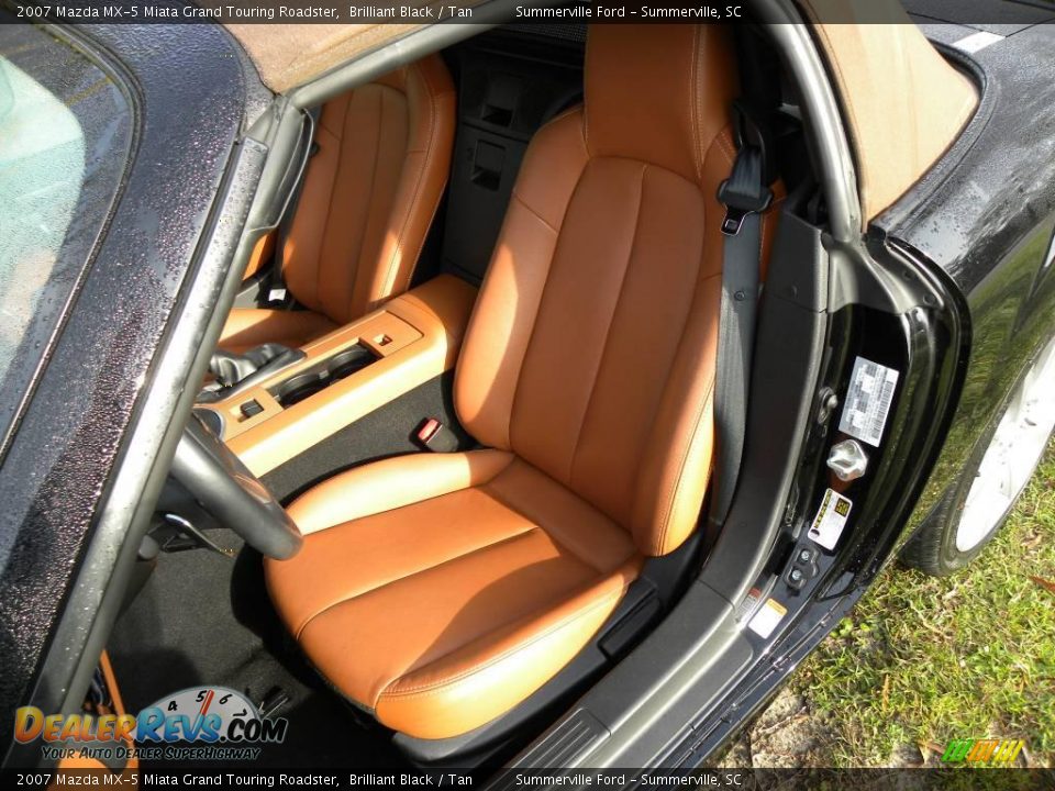 2007 Mazda MX-5 Miata Grand Touring Roadster Brilliant Black / Tan Photo #4