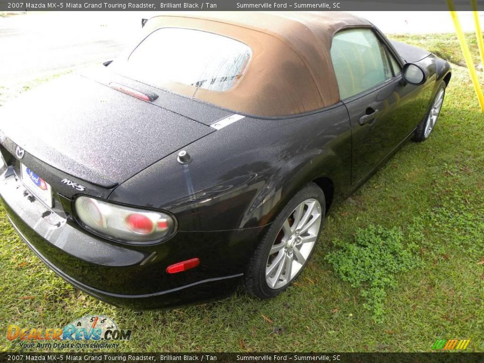 2007 Mazda MX-5 Miata Grand Touring Roadster Brilliant Black / Tan Photo #5