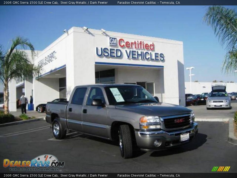 2006 GMC Sierra 1500 SLE Crew Cab Steel Gray Metallic / Dark Pewter Photo #1