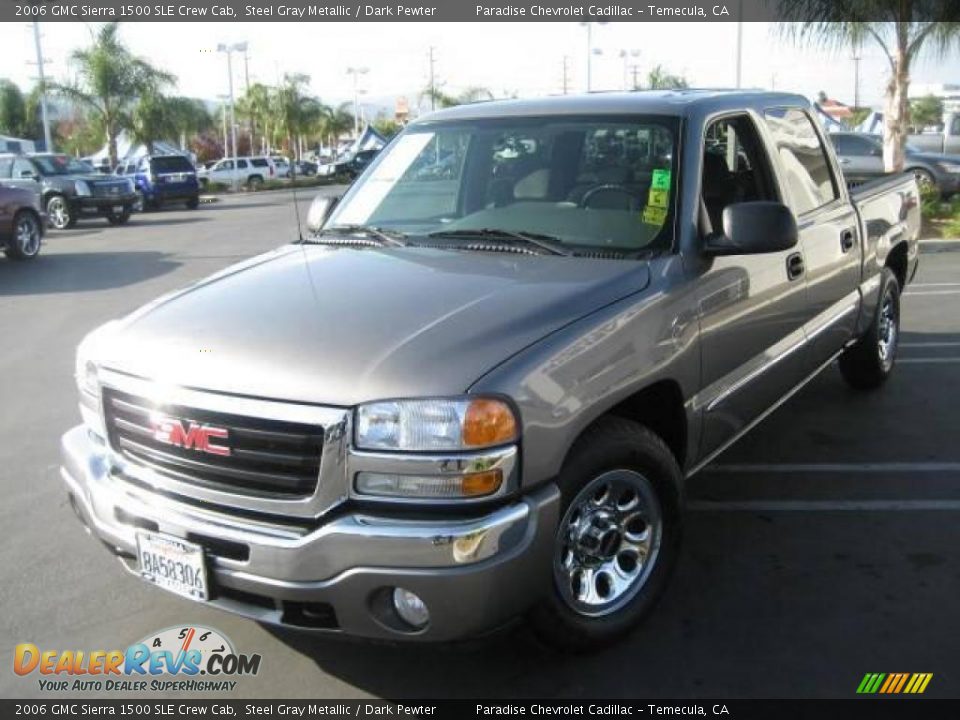 2006 GMC Sierra 1500 SLE Crew Cab Steel Gray Metallic / Dark Pewter Photo #3
