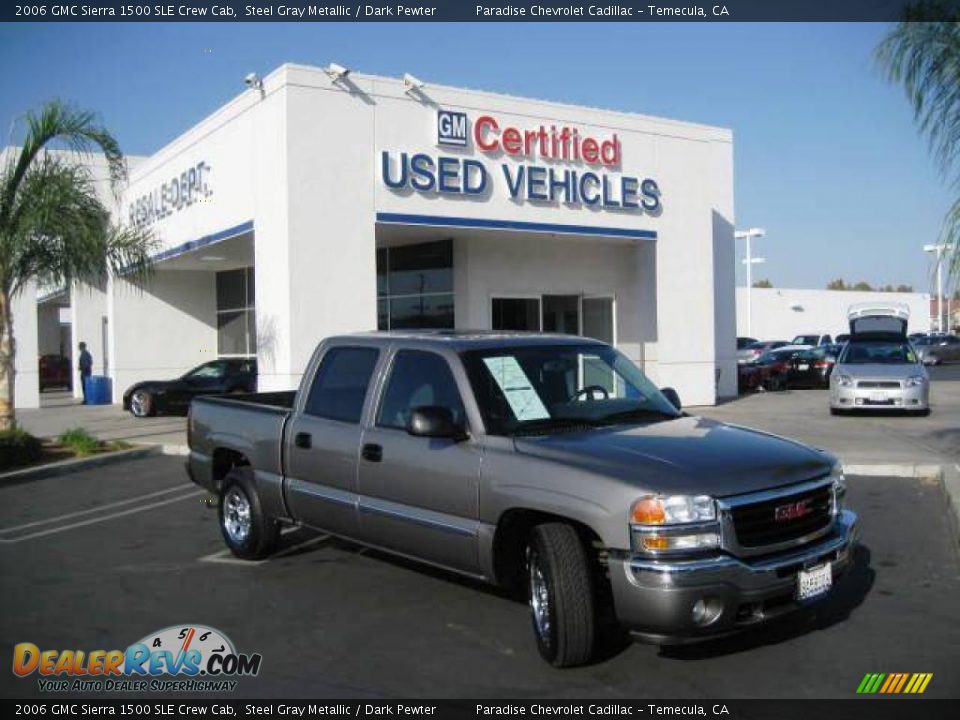 2006 GMC Sierra 1500 SLE Crew Cab Steel Gray Metallic / Dark Pewter Photo #19