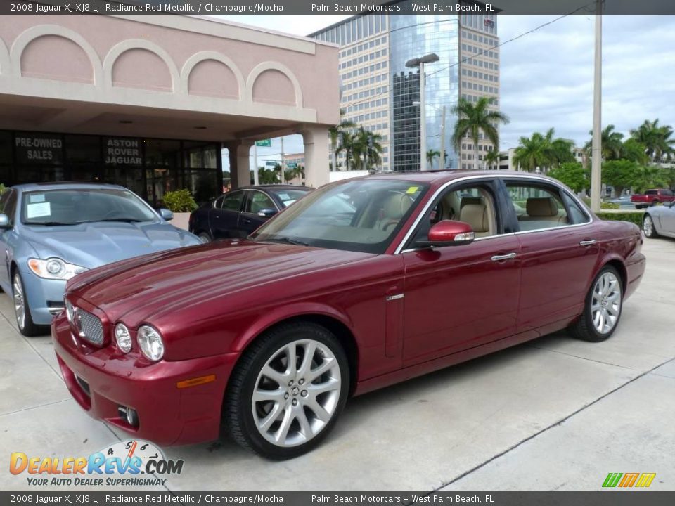 2008 Jaguar XJ XJ8 L Radiance Red Metallic / Champagne/Mocha Photo #1