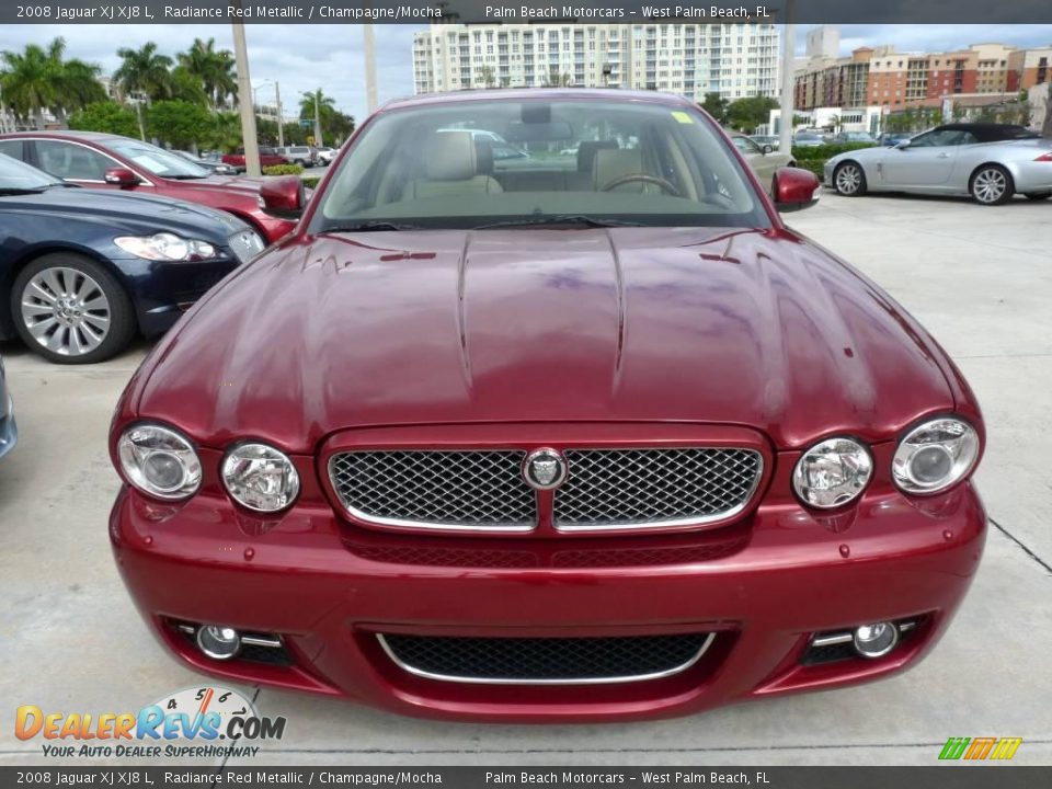 2008 Jaguar XJ XJ8 L Radiance Red Metallic / Champagne/Mocha Photo #2