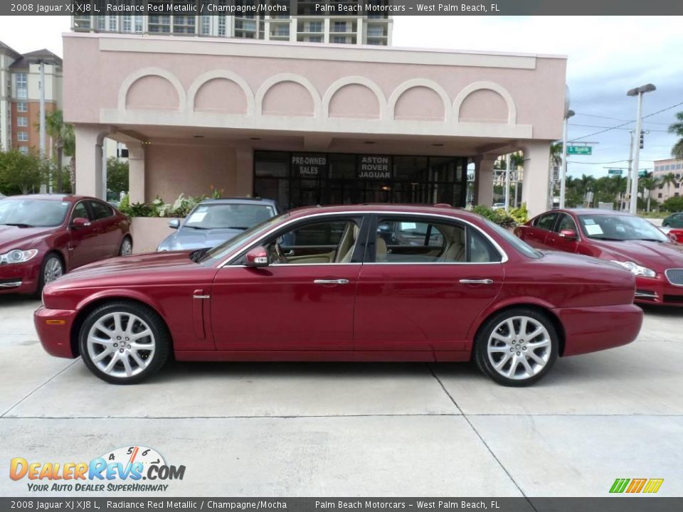 2008 Jaguar XJ XJ8 L Radiance Red Metallic / Champagne/Mocha Photo #3