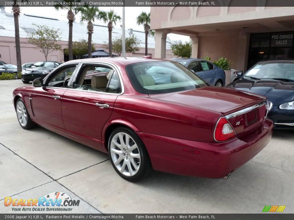 2008 Jaguar XJ XJ8 L Radiance Red Metallic / Champagne/Mocha Photo #4